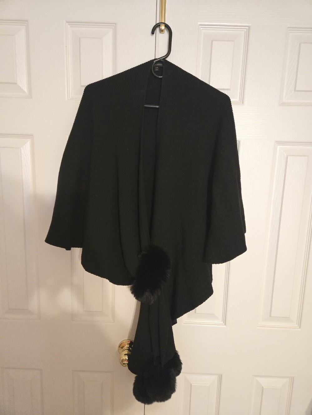 Coco + Carmen Black Women's Pom-Pom Trim Open Cardigan Sweater